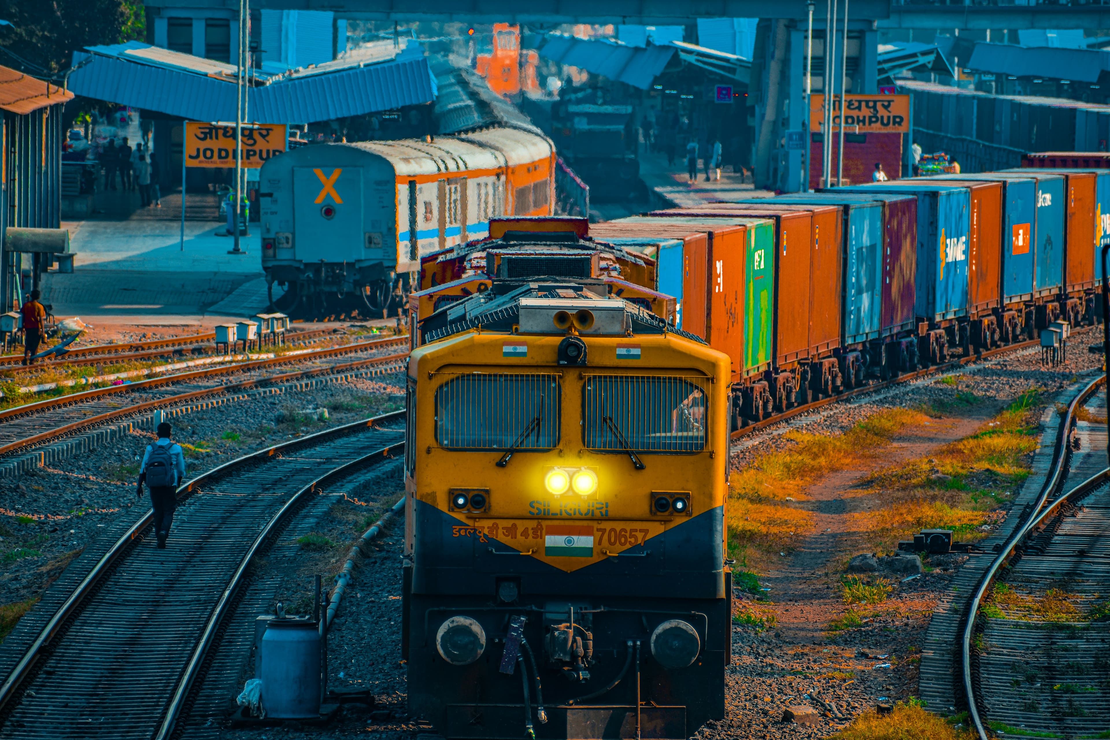 Passenger train in motion